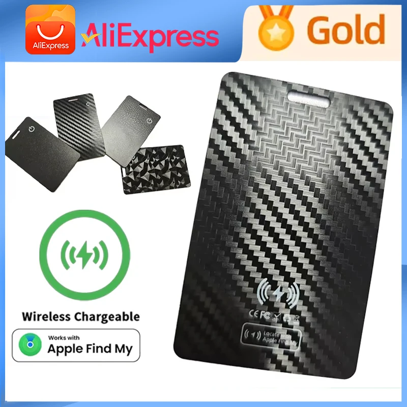 PBX Smart Wallet Tracker Card Thin Tracker Card Wireless Charging Work for Apple Find My APP Key Luggage Finder Pet Locator IP68