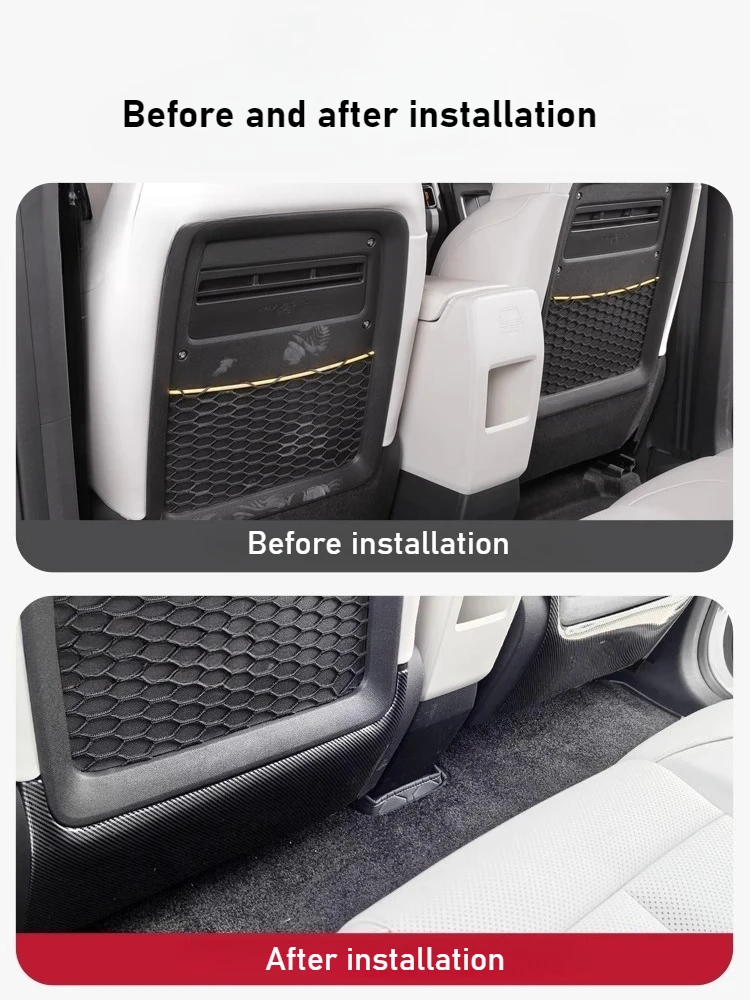 

For Chery ICAR ICAUR V23 2Pcs/Set Car Seat Back Lower Anti-Kick Plate ABS Carbon Fiber Seat Protector Modified Accessories