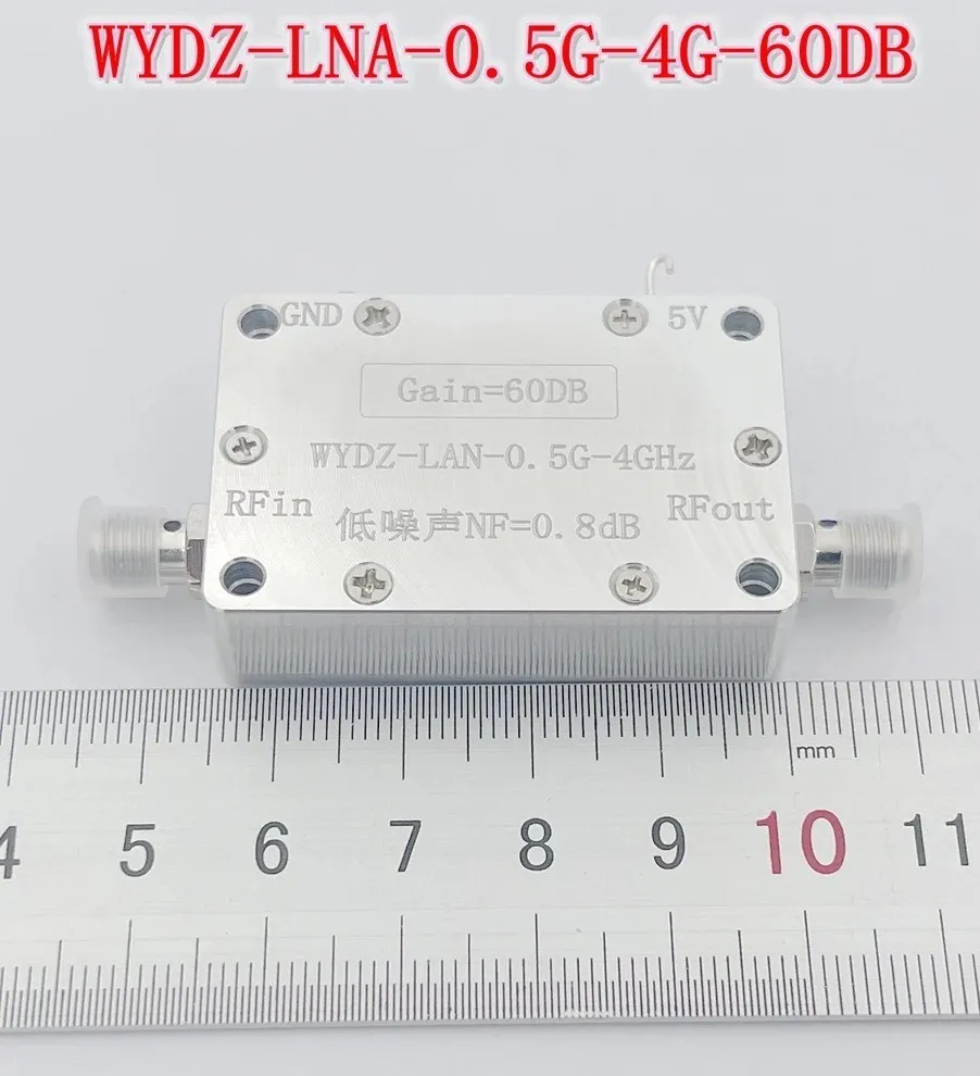 LNA 0.5-4GHz 60dB Low Noise Amplifier Gain FOR Ham Radio GPS Beidou Drone GLNSS WIFI Signal RF Receiver System HF VHF UHF FM SDR