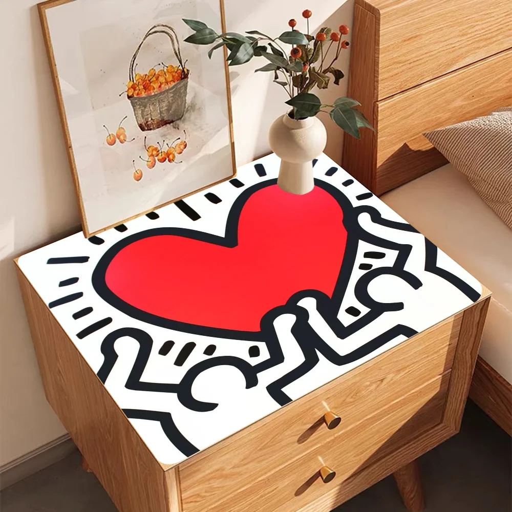 Keith-Haring-Works-Colorful-Print Absorbent Drain Mat Countertop Dry Mats Printed Coffee Machine Draining Pad Kitchen Tableware