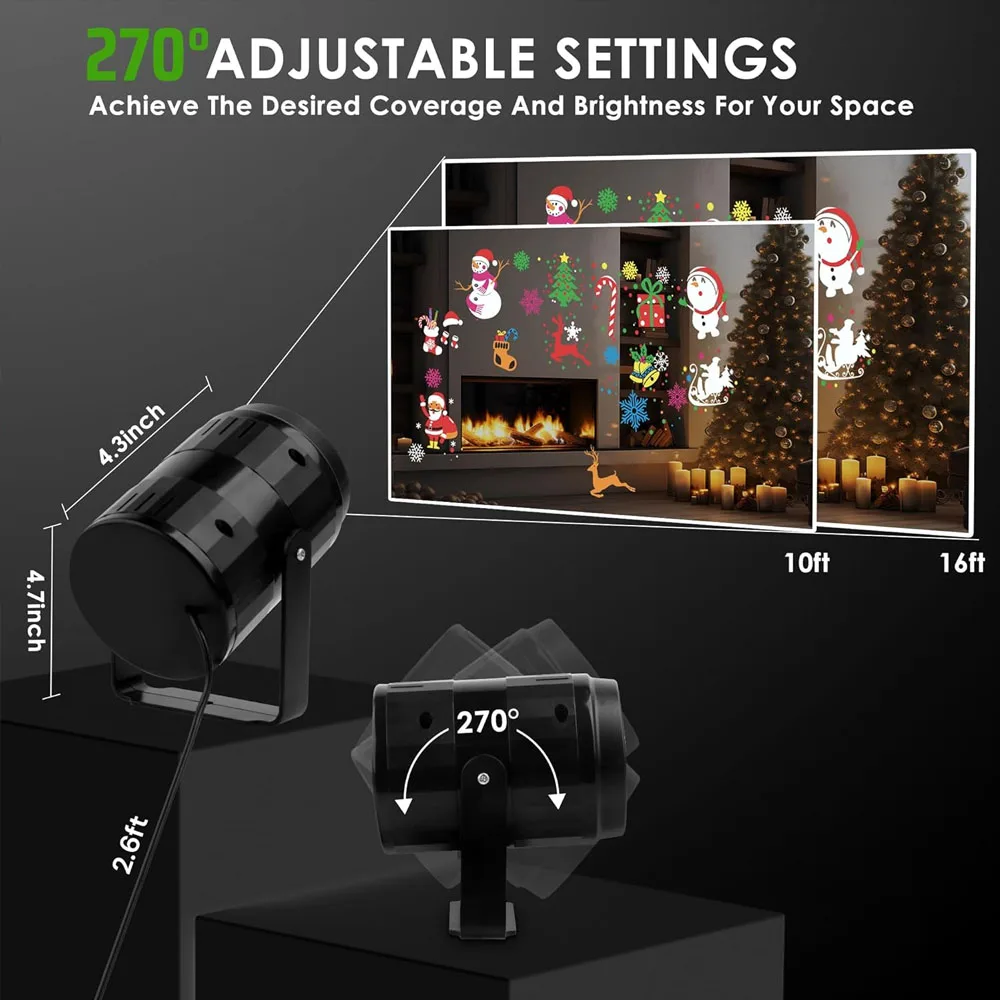 

Christmas Projector Lights Outdoor Holiday Led Projection Lamp Waterproof Xmas Decor Dynamic Snowflake Light Party Stage Lights