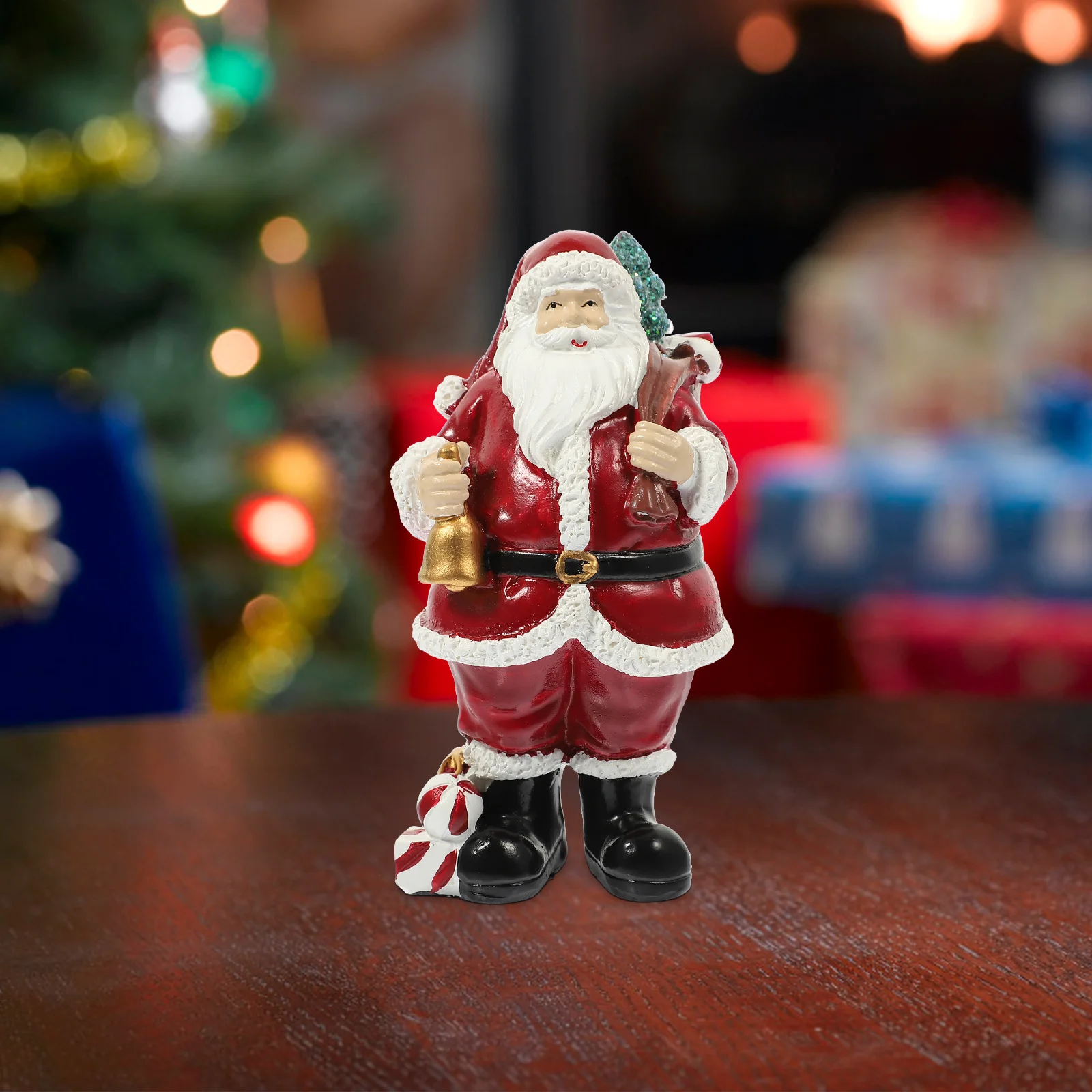 

Resin Santa Claus Decoration Sculpture for Christmas Party Home Room Mall Display Tabletop Floor Festive Atmosphere Ornament