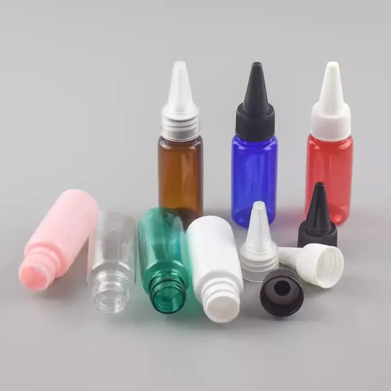 1000pcs Empty Needle PET Plastic Liquid Squeeze Bottle Clear Ink Glue 20ml Needle Long Tip Squeeze Bottle with Twist Cap