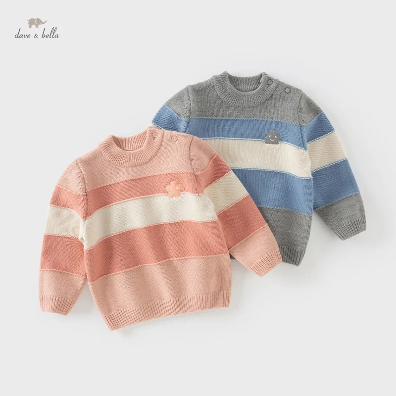 

Dave Bella 2024 Autumn Winter Boys Girls Baby Children Top Knitted Sweater Pullover Fashion Casual Knitwear Gentle DB4243158