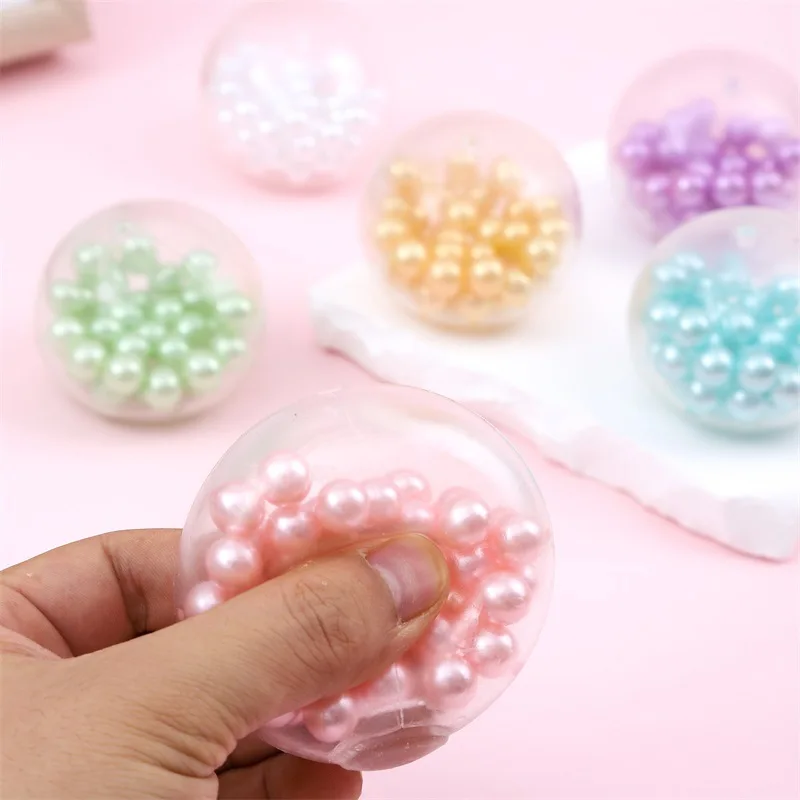 New Pearl Milk Tea Cup Squeeze Toy Cute Pearl Shell Voice-activated Pearls Ball Pinch Sensory Toys For Kids To Relieve Stress