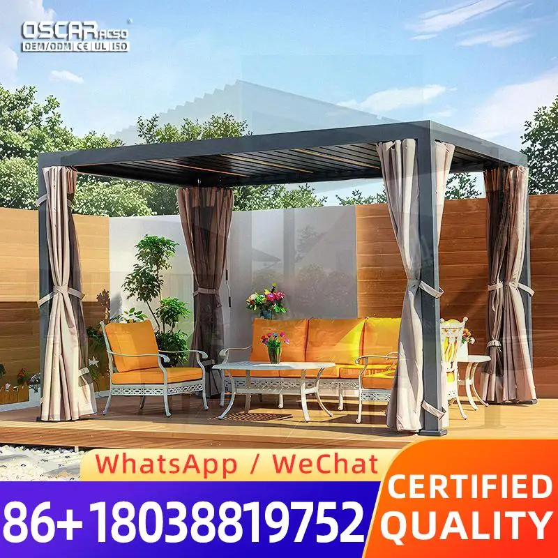 25x25m Aluminum Sun Shade System Complete Powder Coated Enclosure Outdoor Patio and Balcony All Weather European Garden Shelter