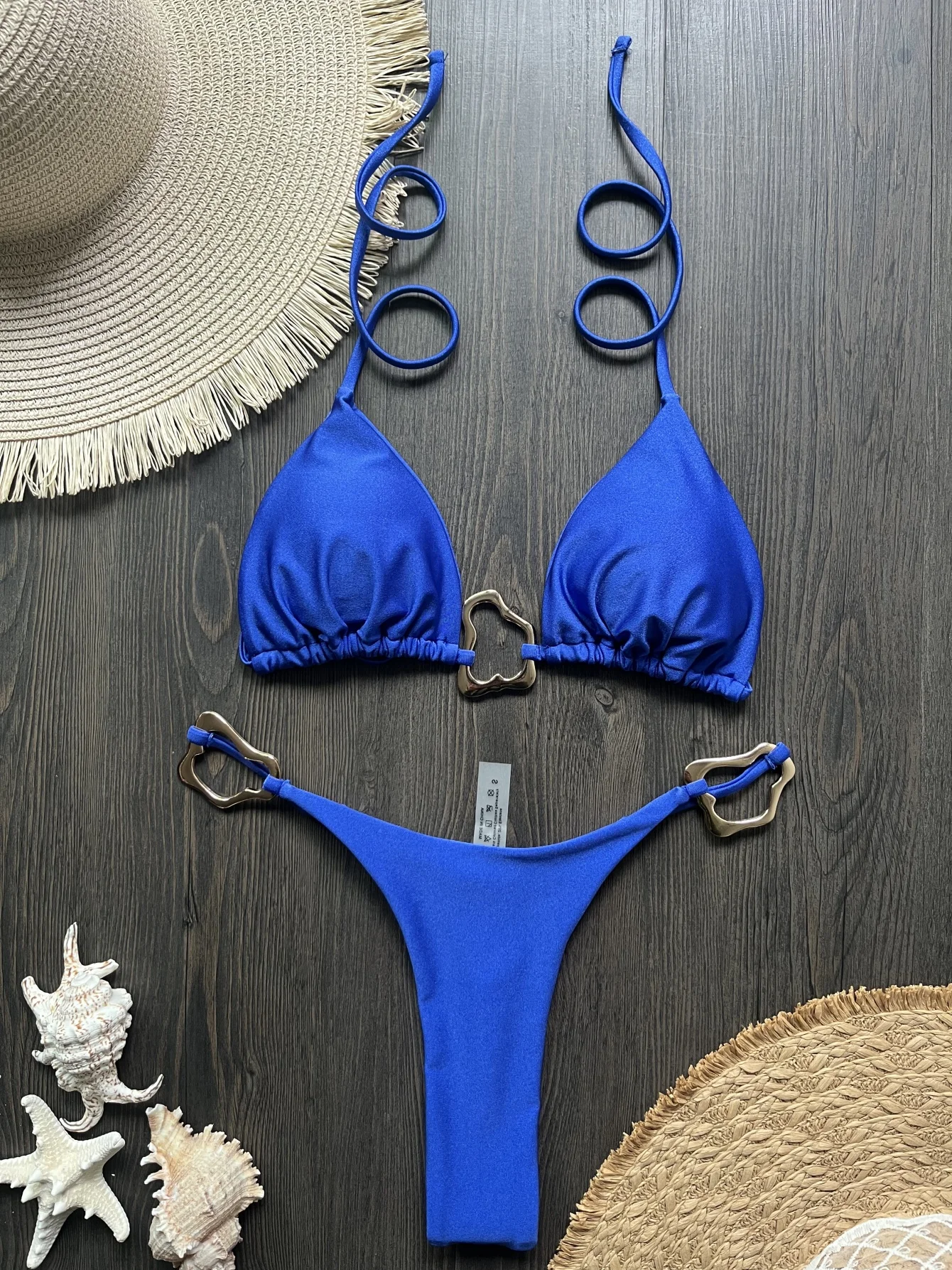 New Sexy Bikini Solid Color Lace-up Split Two-piece Swimsuit for Women 2026
