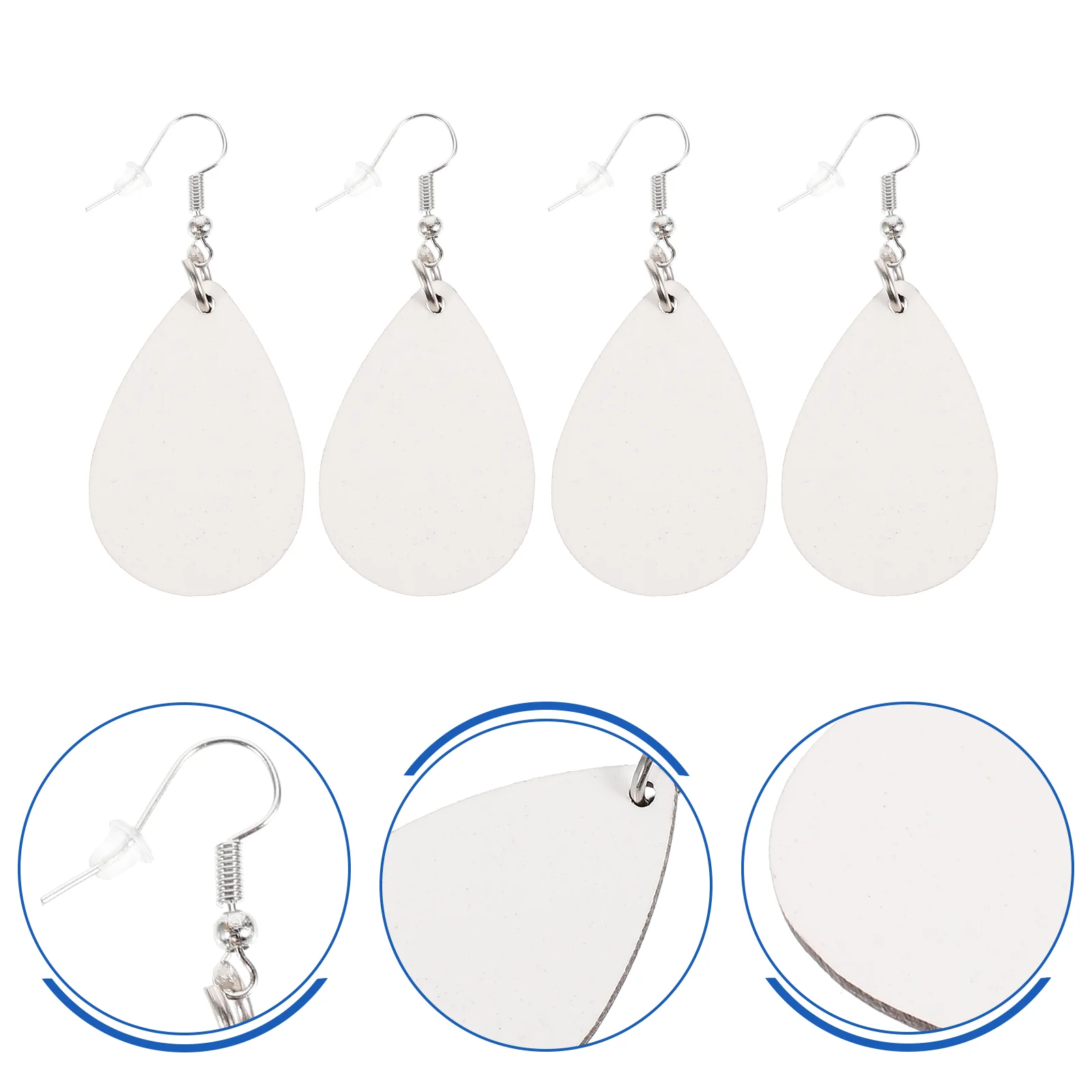 30 Pcs Sublimation Earrings Printing Blank Unfinished DIY Heat Transfer Teardrop Black Jewelry