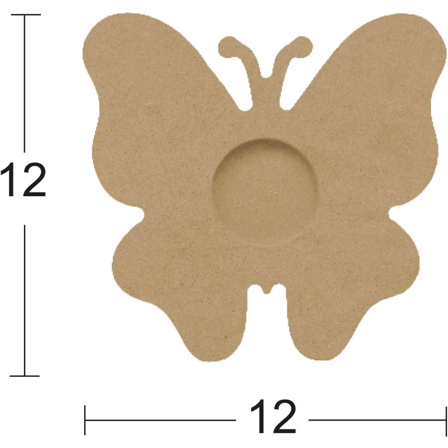 M06 Butterfly T-Light Candle Holder, Hobby Wood Painting Mdf Candle Holder