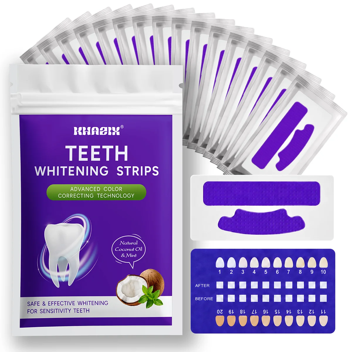 7pcs Dental Care Strips Oral Hygiene Teeth Patch Fresh Breath Mouth Cleaning Strips for Daily Use