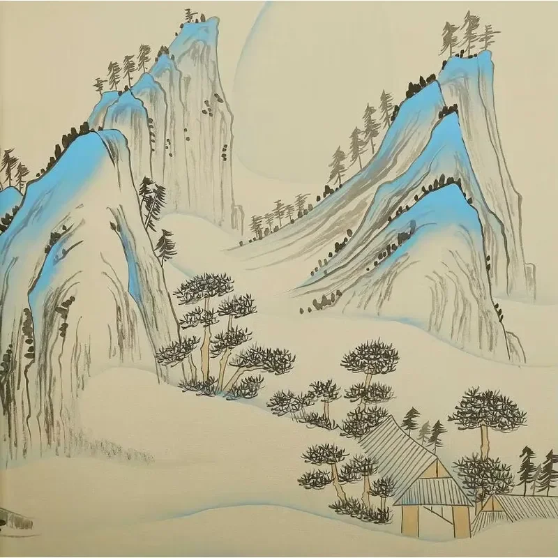 Chinoiserie Graceful Fine Ink Hand Painted Non-woven Landscape Wallpaper