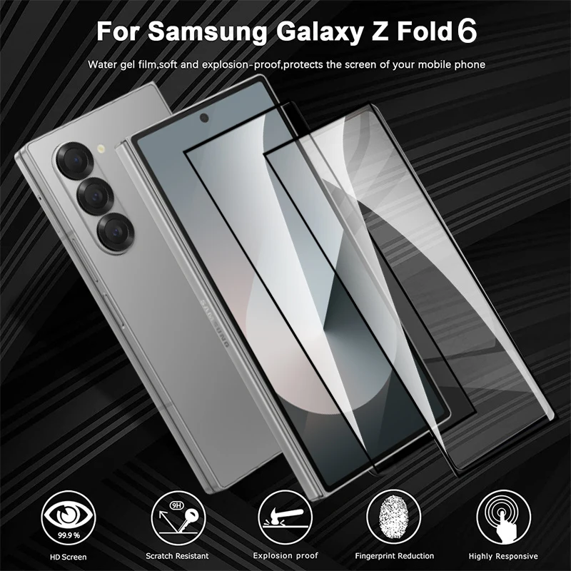 6 In 1 Protective Glass For Samsung Galaxy Z Fold6 Fold 6 5G Outer Screen Protector Camera Glass On Samung Samsan ZFold6 Z6 Case