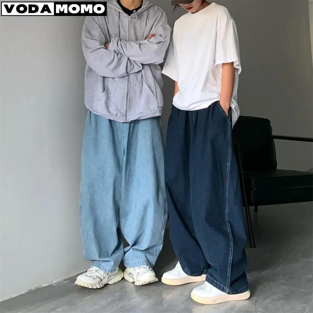 Straight Jeans Men Blue Loose Denim Trousers Neutral Y2K Jean Streetwear Casual Wide Jeans Mans Women Pants men Baggy men jeans