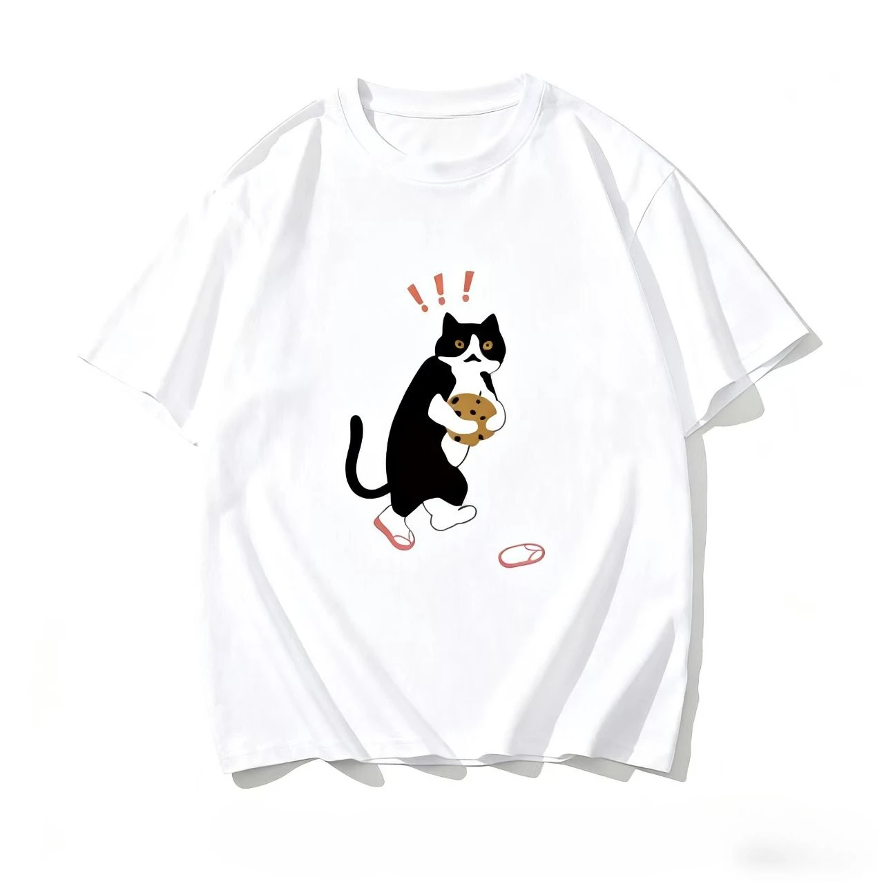 

Sneaky Cat Cute Emoji Pattern T-shirts for Men and Women Summer Men's T-shirts Girls Boys Fashion Clothing Funny T-shirt