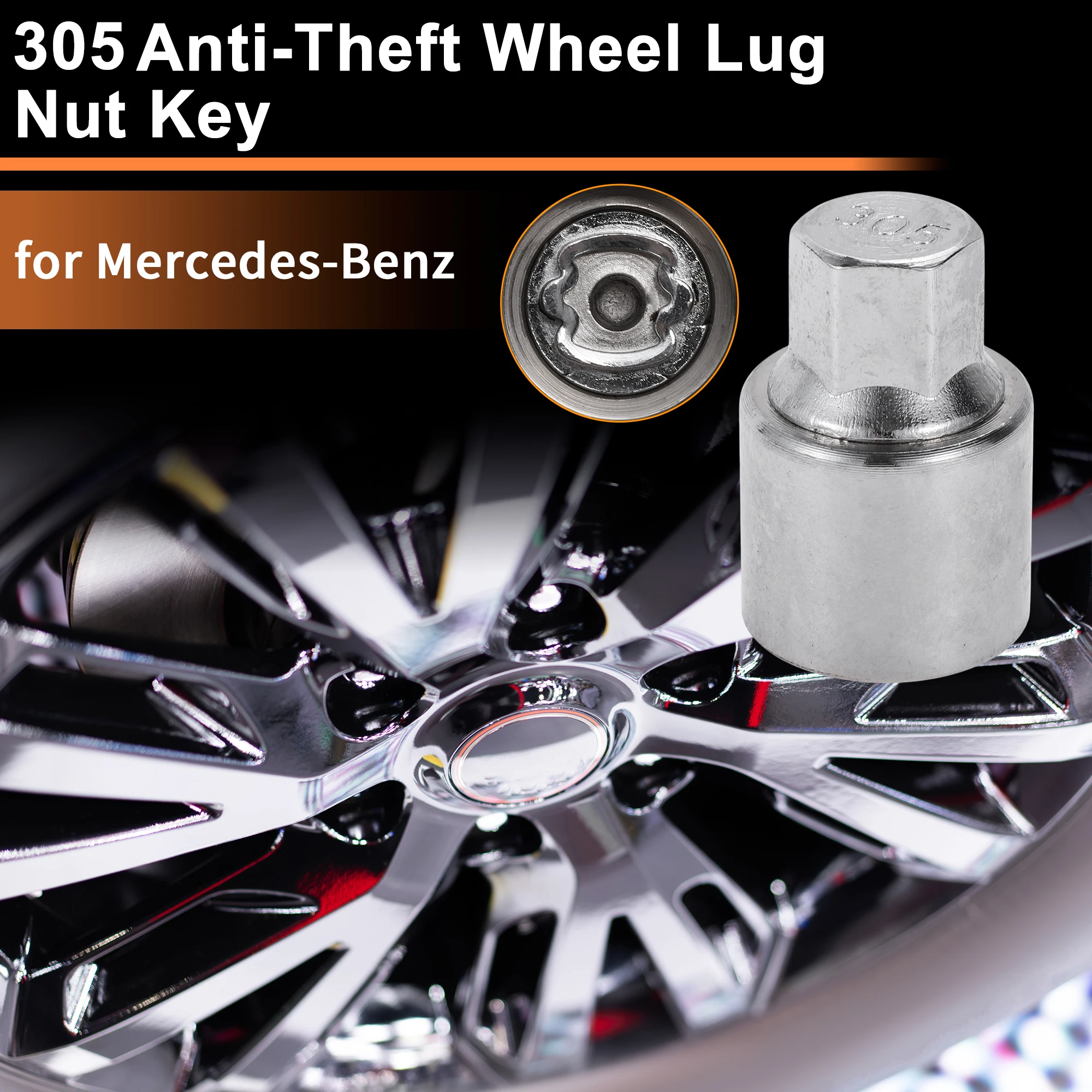 

UXCELL 305, стопорная гайка колеса для Mercedes-Benz, стопорная гайка, инструмент для снятия гнезда ключа