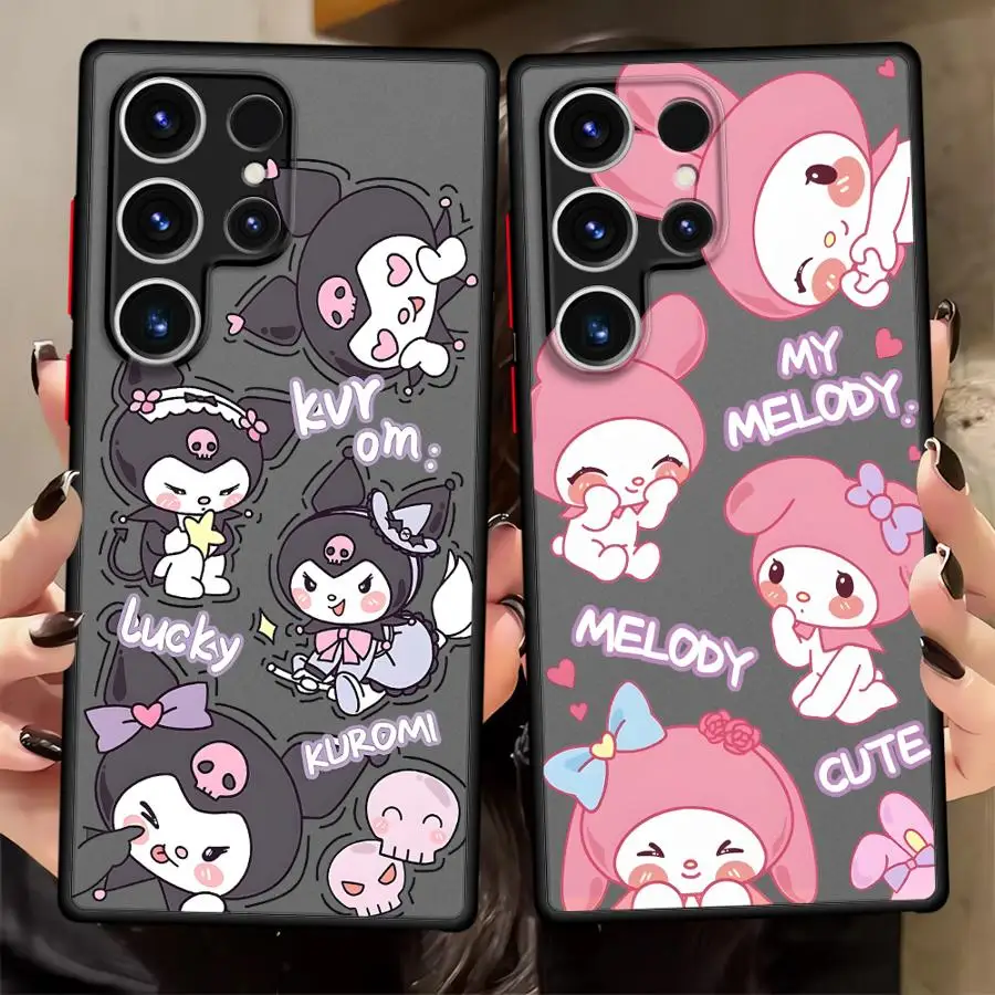 سانريو بلدي ميلودي كورومي فوندا غطاء الهاتف حقيبة لهاتف سامسونج جالاكسي S23 نوت 20 10 S24 S20 S9 S21 S22 Plus S10 S25 Ultra S21 FE #1