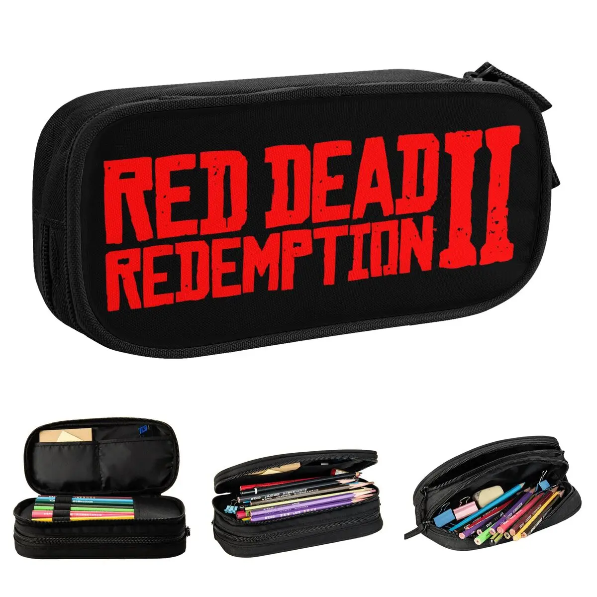 adoravel red dead redemptions lapis case pen holder grandes bolsas de armazenamento papelaria do escritorio gift menino e menina 01