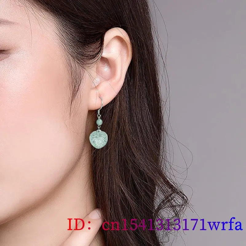 Boucles d'oreilles en jadéite bleue birmane pour femmes, amulette en argent 925, pierre de charme Fu, véritable cadeau de diversification du Myanmar, bijoux naturels, luxe