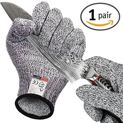 1 Pair Cut Resistant Gloves Food Grade Safety Cutting Gloves Level 5 Protection Supplies Gardening Garden Labor Protection Glove