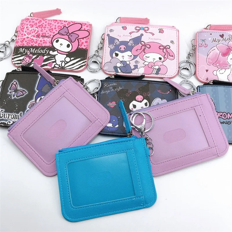 New Sanrio Kuromi My Melody Anime Coin Purse Cartoon Cinnamoroll Children Card Bag Cute Girls Pu Wallet Children Birthday Gifts image 2