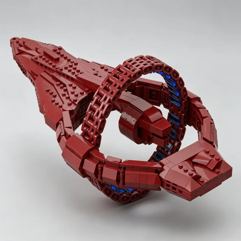 1091PCS MOC Sci Fi Interstellar Exploration Vessel Spacecraft Model Building Blocks DIY Assembly Toy Adult Collector Collection