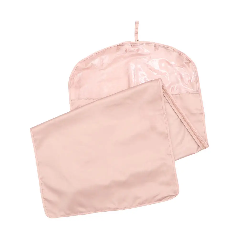 

1Pcs Pink Hanging Clothes Dust Cover Oxford Cloth Suit Bag Zipper Clothing Protective Storage Organizer Reusable