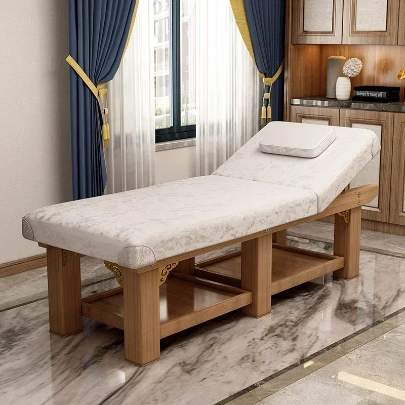 Mesa de Masaje de belleza tailandesa de madera para tatuaje de pestañas, cama de Masaje de diseñador, limpieza de orejas, ajuste del sueño, Camilla