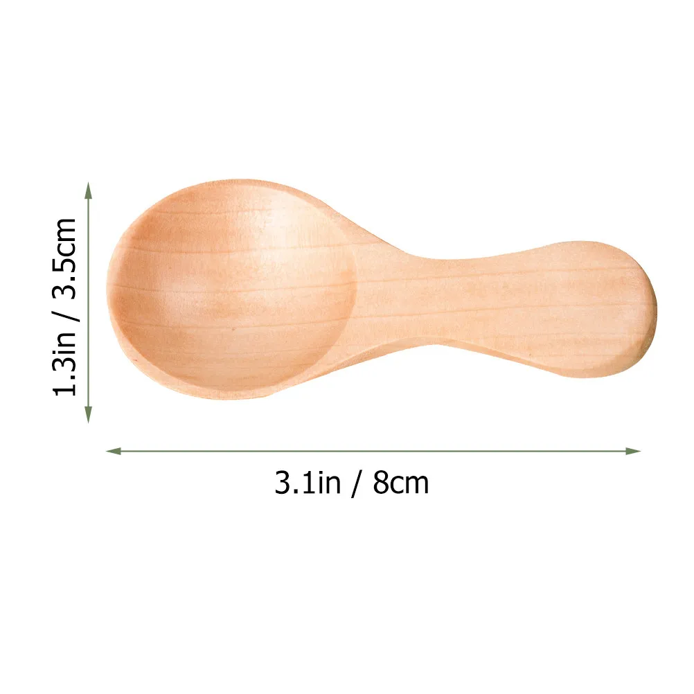4Pcs Wooden Children Spoons Set Natural Wood Teaspoons for Milk Powder Dessert Ice Cream Honey Stirring Elegant Heat Insulated