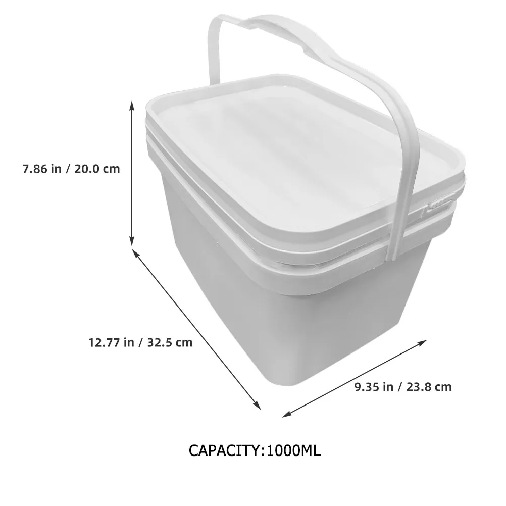 2Pcs Paint Storage Buckets with Handles PP Plastic Containers for Acrylic Oil Watercolor Pigments Art