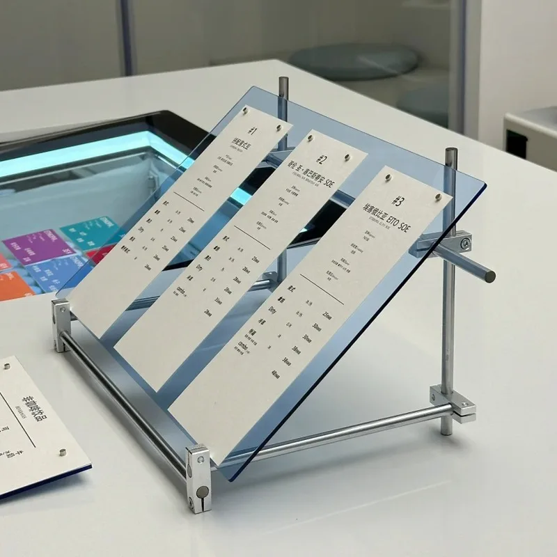 Acrylic optical axis display stand, milk tea coffee menu stand, small poster display stand, desktop ornament, bracket base.