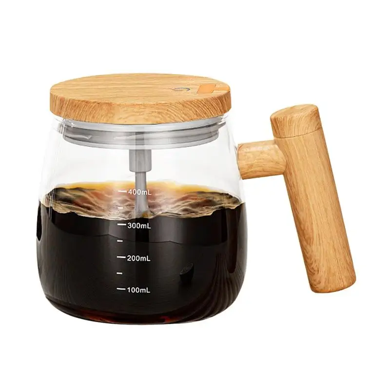 

Automatic Stirring Coffee Mug 400ml Glass High-Speed Mixing Cup With Lid Stirring Coffee Cup With Comfortable Handle For Home