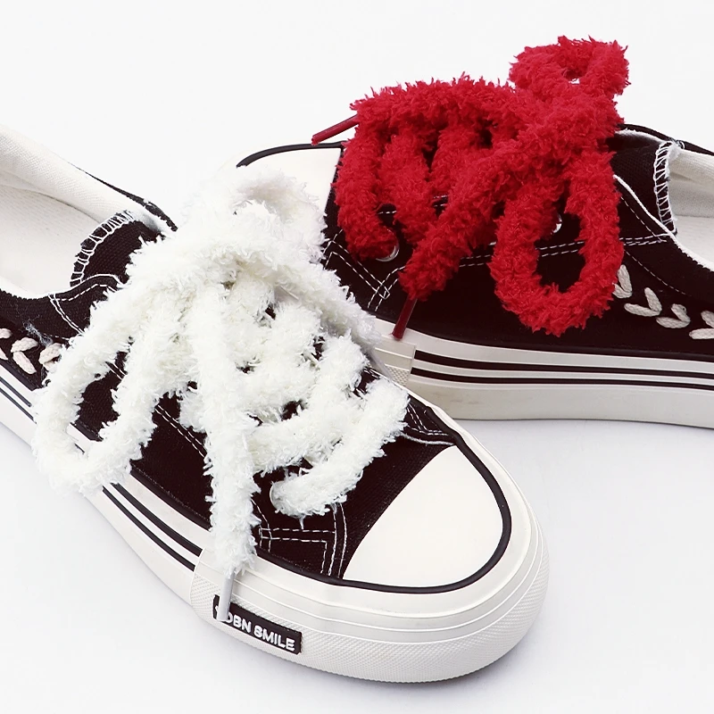 1 par de moda 1cm de largura redonda de pelúcia cadarço tênis sapatos planos cadarços casuais 80/100/120/140/160cm cadarços para sapatos