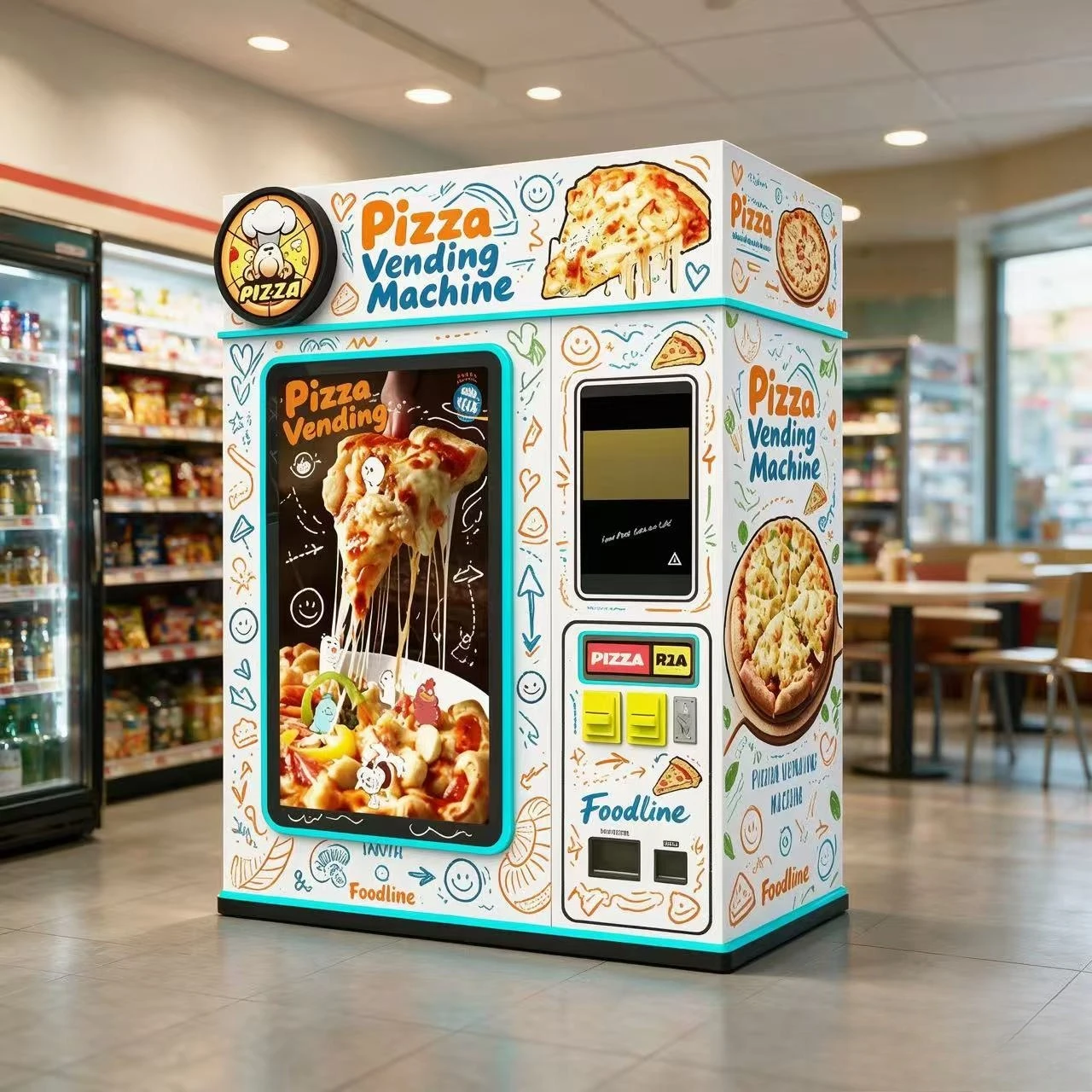 FL Outdoor Pizza Vending Machine Fully Automatic Pizza Vending Machine Box with Aluminum Plate 2025