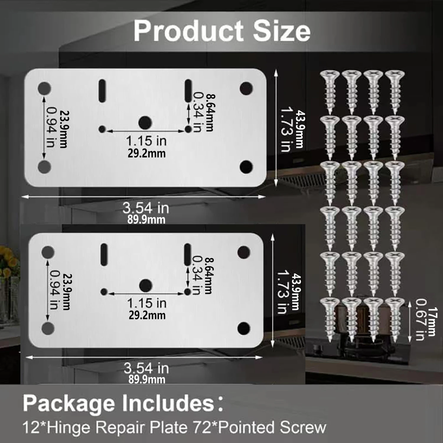 2/4/12Pcs Hinge Repair Kit Cabinet Door  Repair Plate Hinge Fixing Plate for Kitchen Cupboard Door Locker Hinge Repair Brackets
