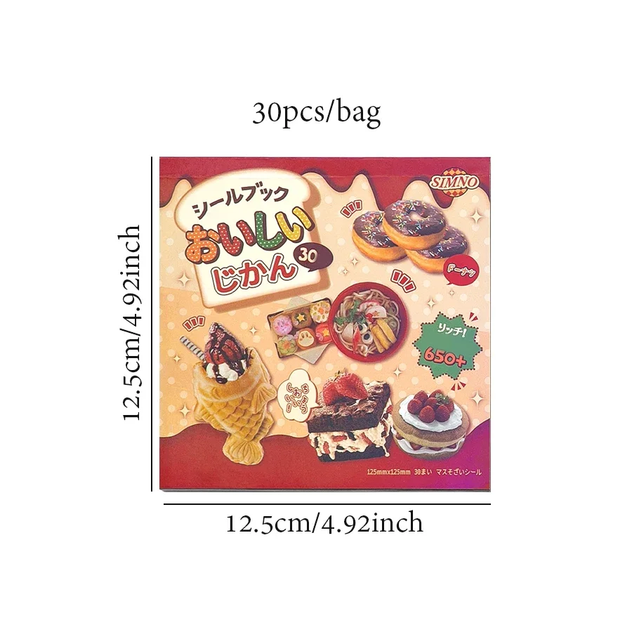 2 stil 30 Teile/beutel Lebensmittel Aufkleber Buch DIY Handbuch Sammelalbum Foto Rahmen Umschlag Telefon Fall Aufkleber Scrapbooking Journal Aufkleber