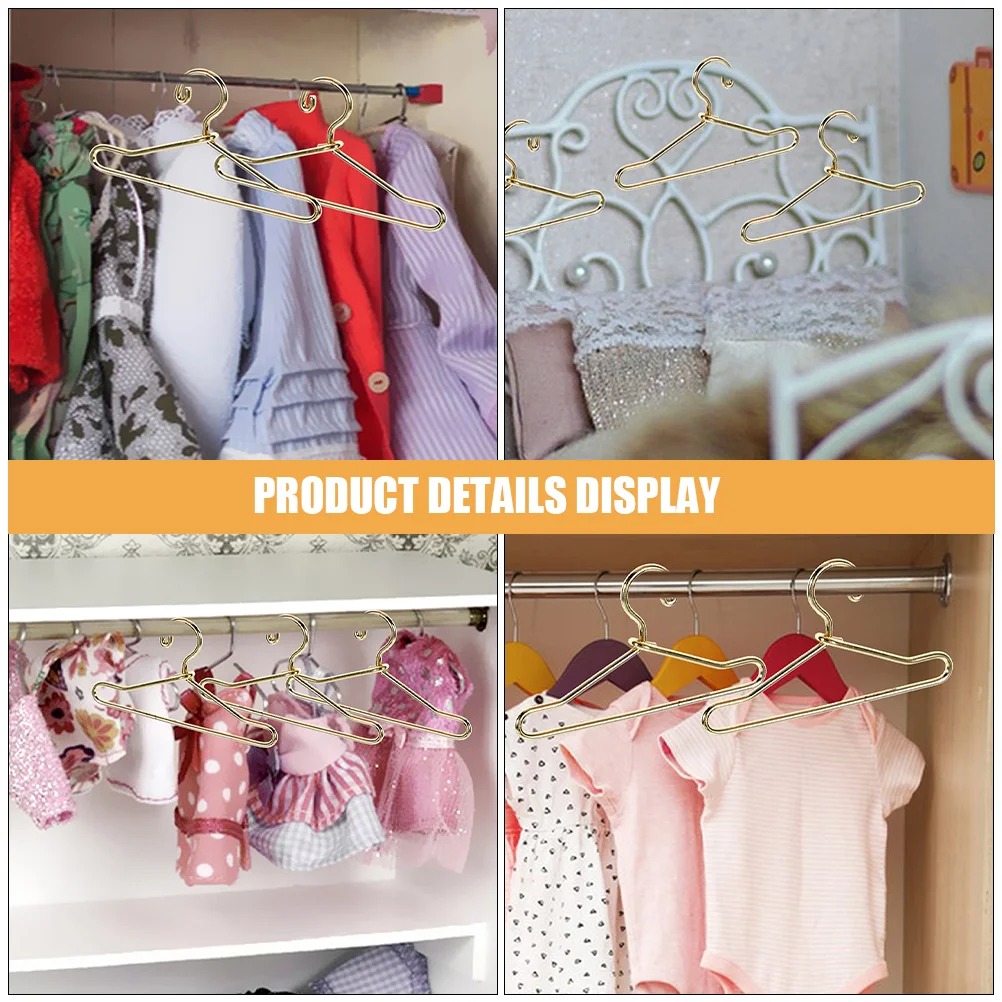 24 Pcs Mini Hanger Small Clothing Rack Clothes Storage Accessories Iron Baby