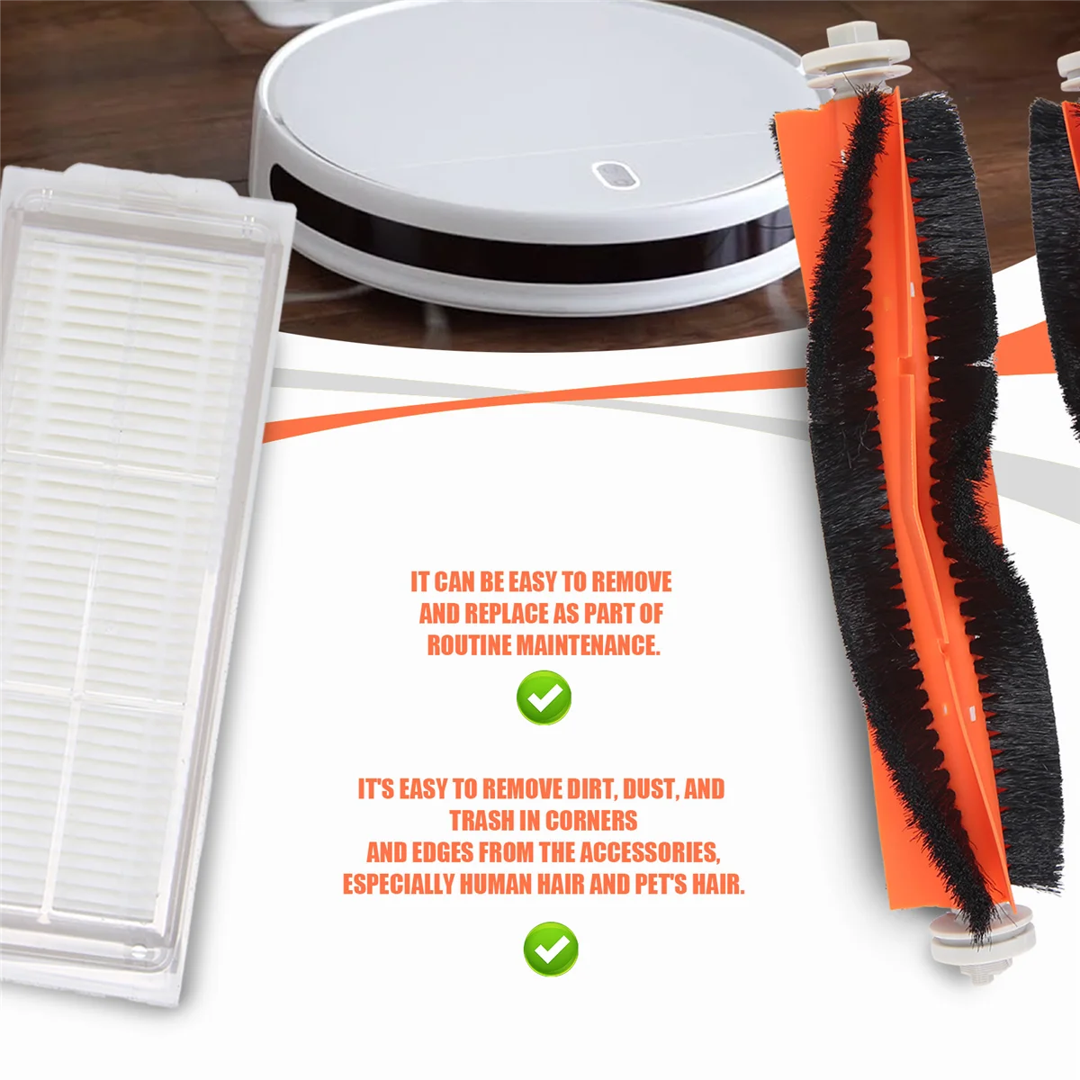 샤오미 미 로봇 진공 걸레 2 라이트 프로 MJSTL MJST1SHW 로봇 진공 예비 부품 메인 사이드 브러시 헤파 필터