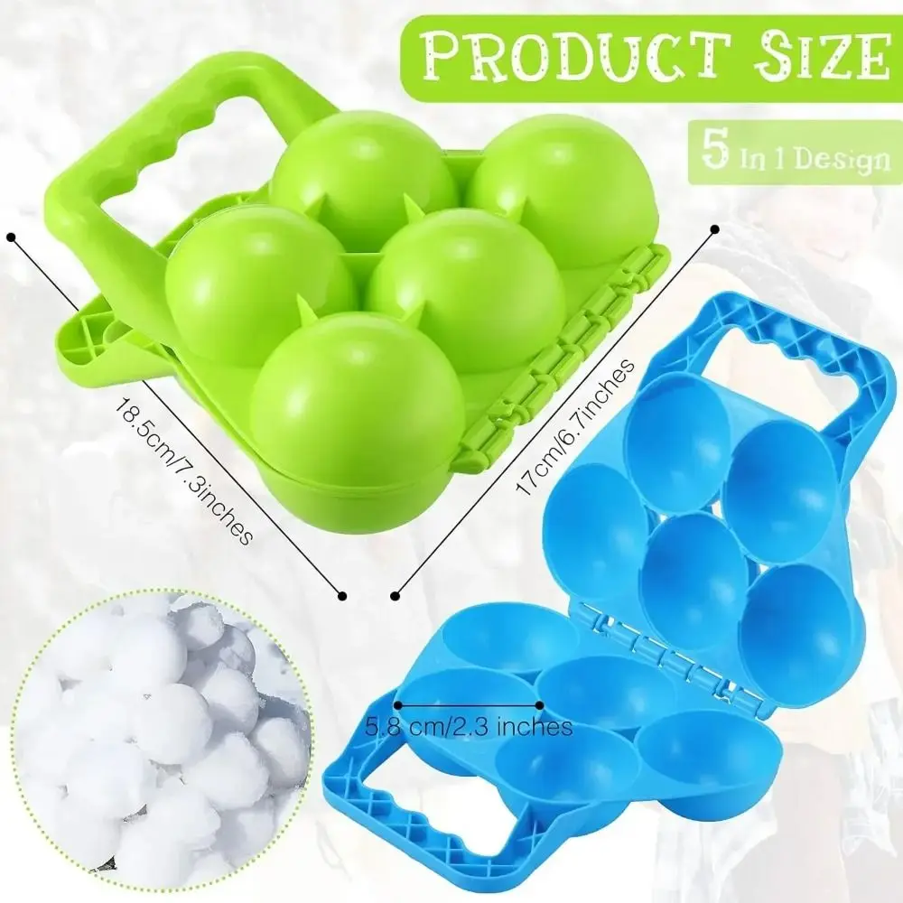 Plastics Snowball Maker Clip Anti-slip Handle Double ball Snow Ball Mold Tool Wear-resistant Portable Winter Fight Clip Toy