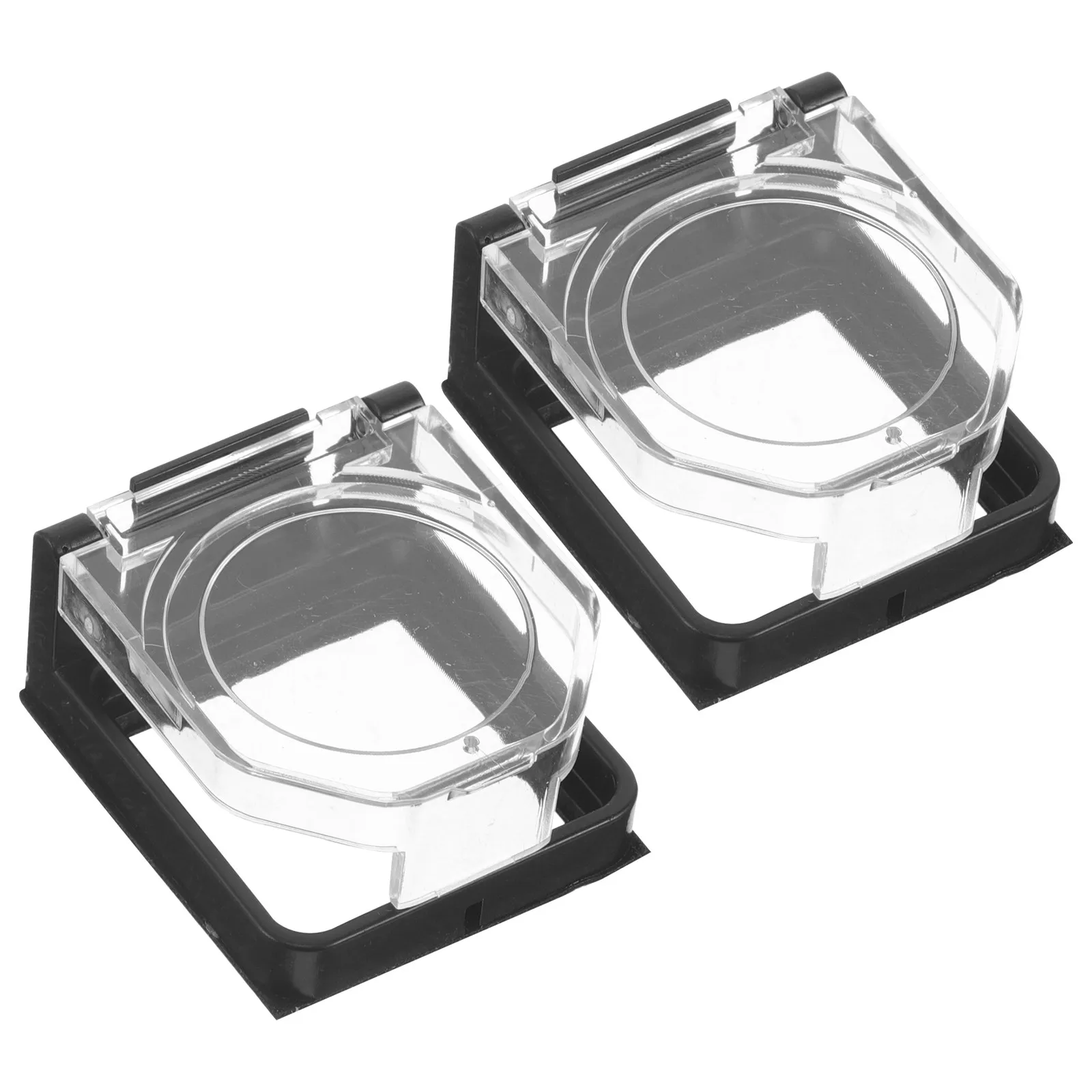 2Pcs Waterproof Dustproof Power Switch Cover Clear Plastic Self Adhesive Button Protector Guard for Office Industrial Devices