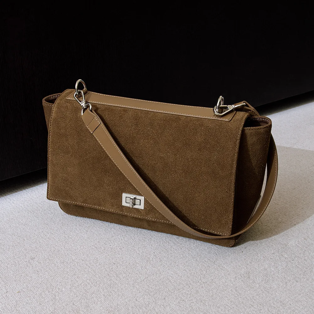 

Сумка-тоут большой емкости из матовой воловьей кожи, осенне-зимняя пригородная универсальная сумка через плечо на одно плечо для мужчин и женщин