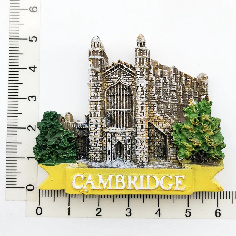 

Cambridge University Charm Fridge Magnet Cultural Landscape Message Stickers Tourist Souvenirs Resin Craft Decorations