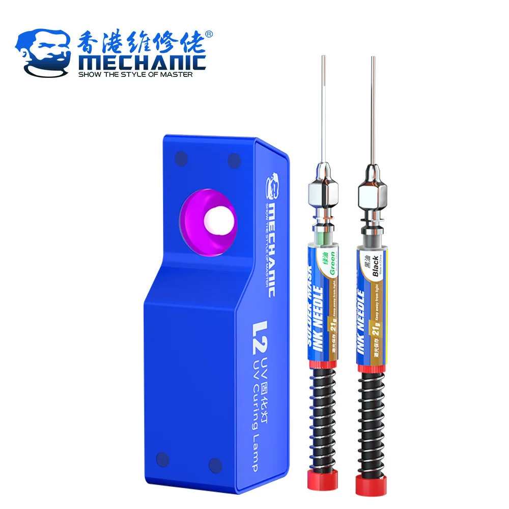 MECHANIC L2 UV Curing Lamp With Solder Ink 3W Fast Curing for Mobile Phone Motherboard UV Glue green Oil Curing Repair Lamp Mask