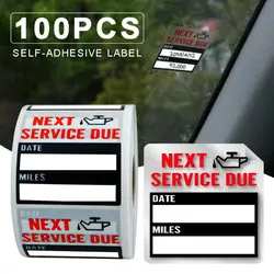 Oil Change Maintenance Service Reminder Stickers Window Rectangle Adhesive Labels Stickers 