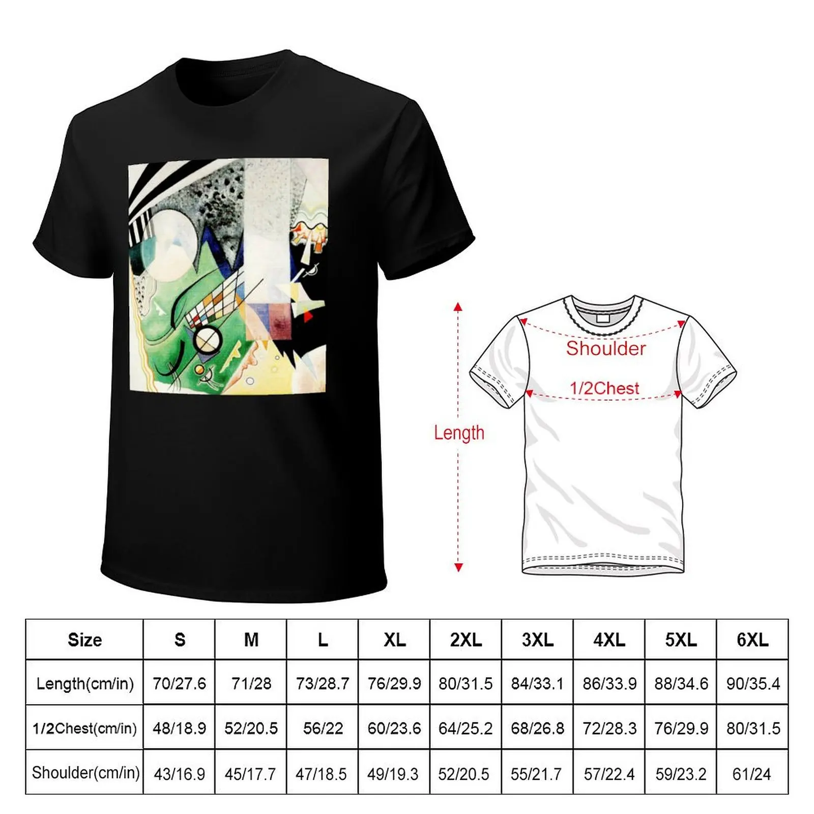 Green Composition Wassily Kandinsky Abstract Cubism T-Shirt Big and Tall Basic Tee Shirt