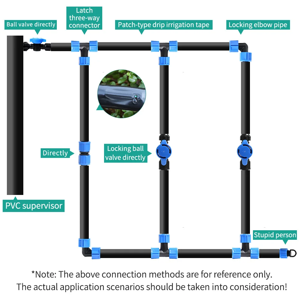16mm Home Farm Irrigation Drip System Water Pipe Patch Drip Irrigation Tape Easy Installation Free Cutting Drip Irrigation Kit