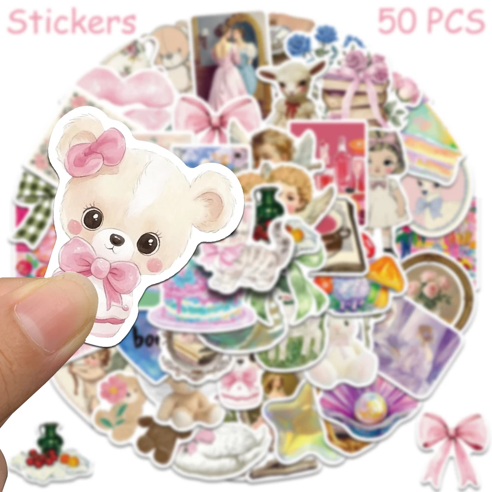 50pcs Cartoon Mystery Stickers Decals For Phone Laptop Suitcase Scrapbook Refrigerator DIY Aesthetic Stickers Kids Toys Gifts