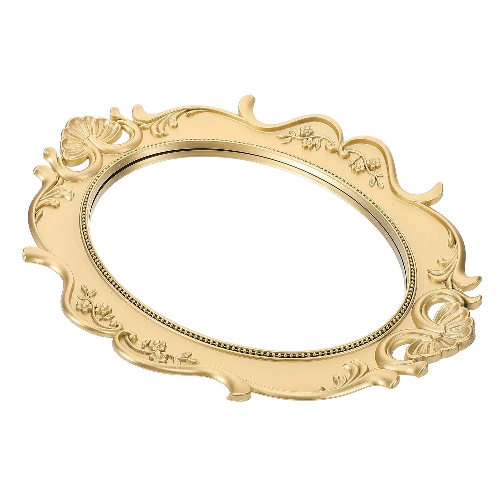 Mirror Vanity Tray Plastic Jewelry Desk Organizer for Rings Earrings Perfume Makeup Display Decorative Jewelry Tray