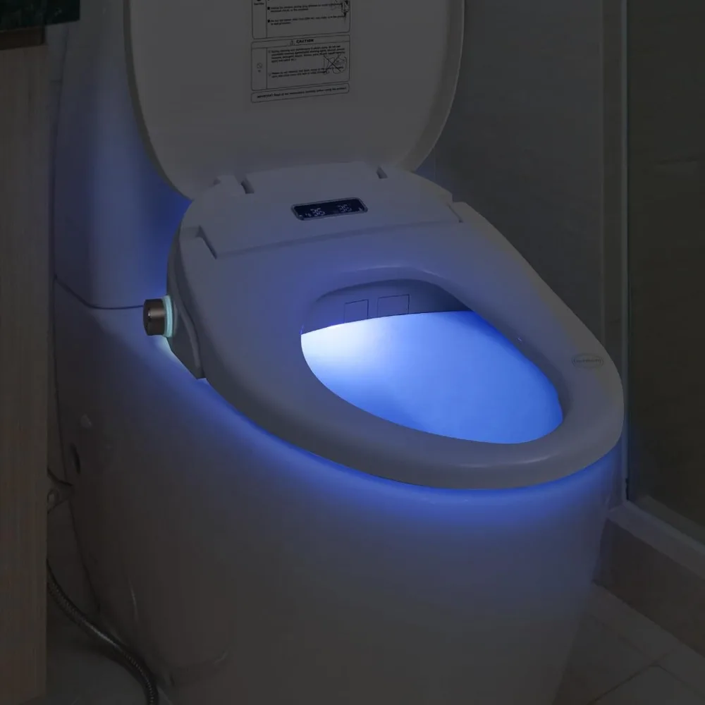 

Smart Heated Bidet Toilet Seat with Warm Water Wash, Air Dryer, Self-Cleaning Nozzle & Remote Control