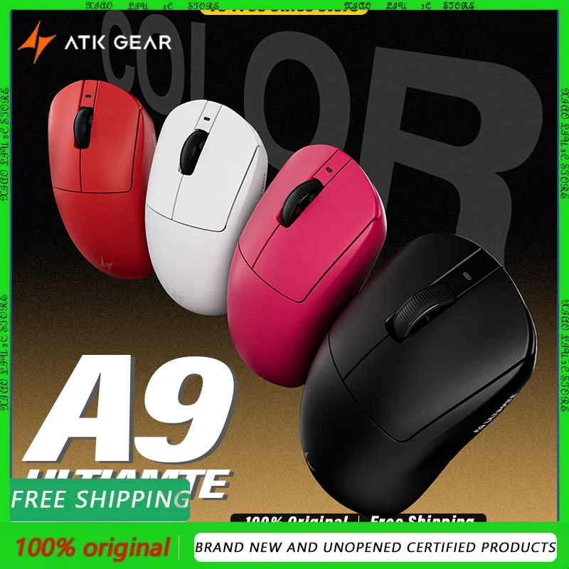 

Беспроводная мышь ATK A9 Ultimate ULTRA MAX Master Edition PAW3950UItra, эргономичная легкая игровая мышь, 53 г, индивидуальный аксессуар для ПК