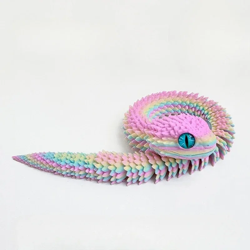 New 30cm 3D Printed Snake Decoration 3D Printed Animals Desk Accessories Room Decor Office Table Funny Snake Year Ornament